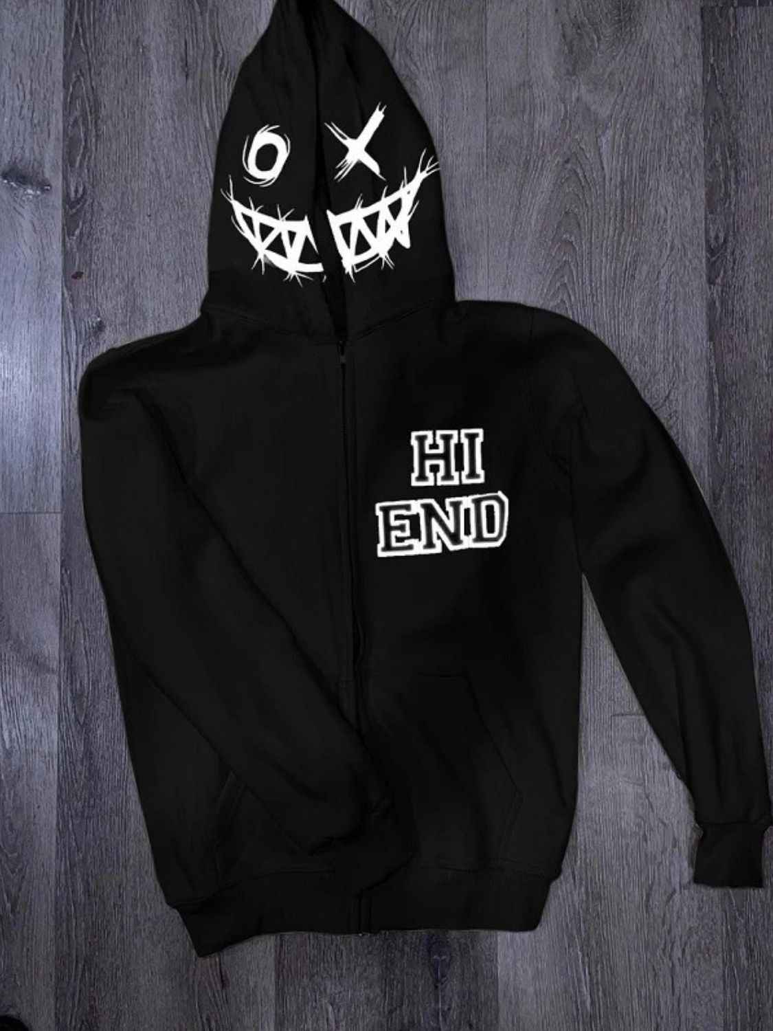 Men's Zip Up Letter Graphic Hoodie - Damned Threads